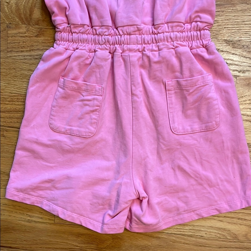 Mini Boden - Girl’s Pink Romper with PomPom Trim - Picture 10 of 11